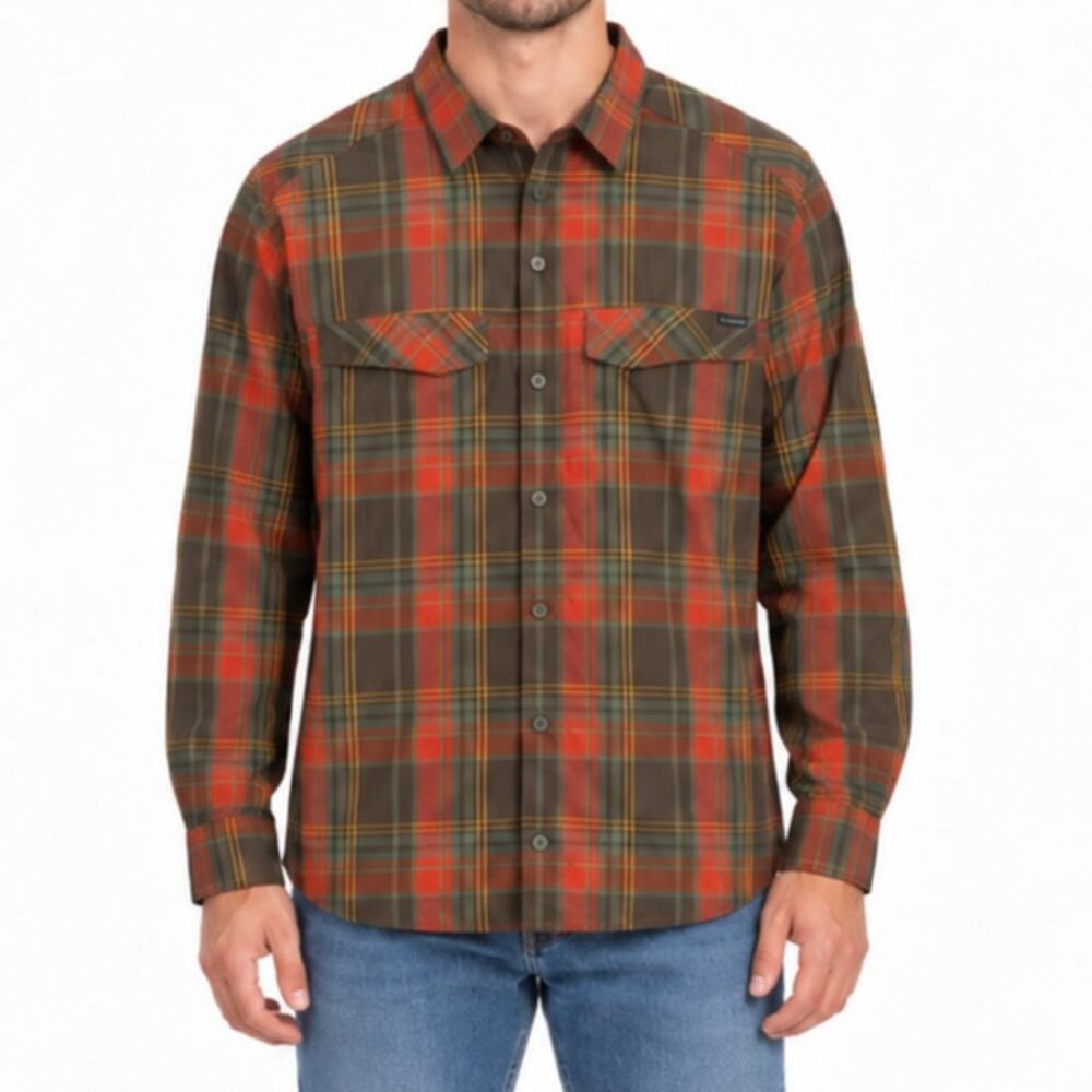 Columbia Silver Ridge Omni-Shield Plaid Long Sleeve Vented Hiking Shirt Men's L